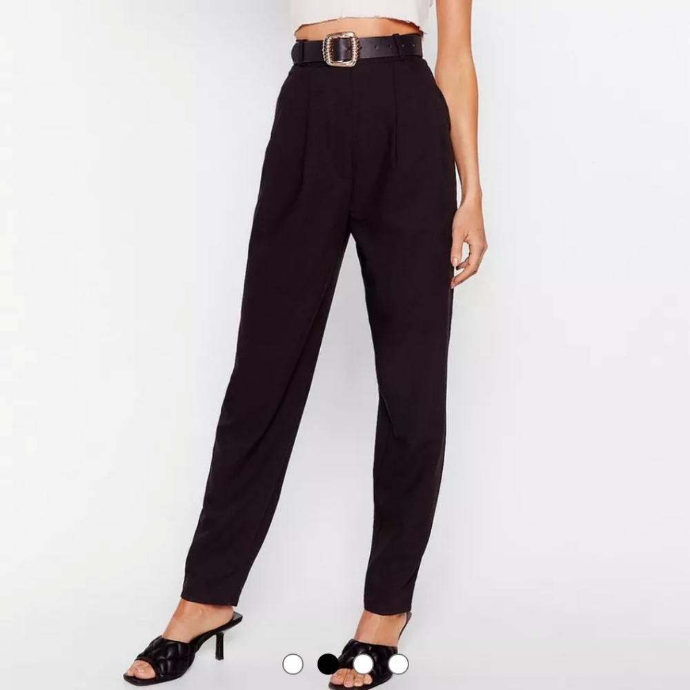 Nasty Gal Pleat Don't Go High Wasted Tapered Pants